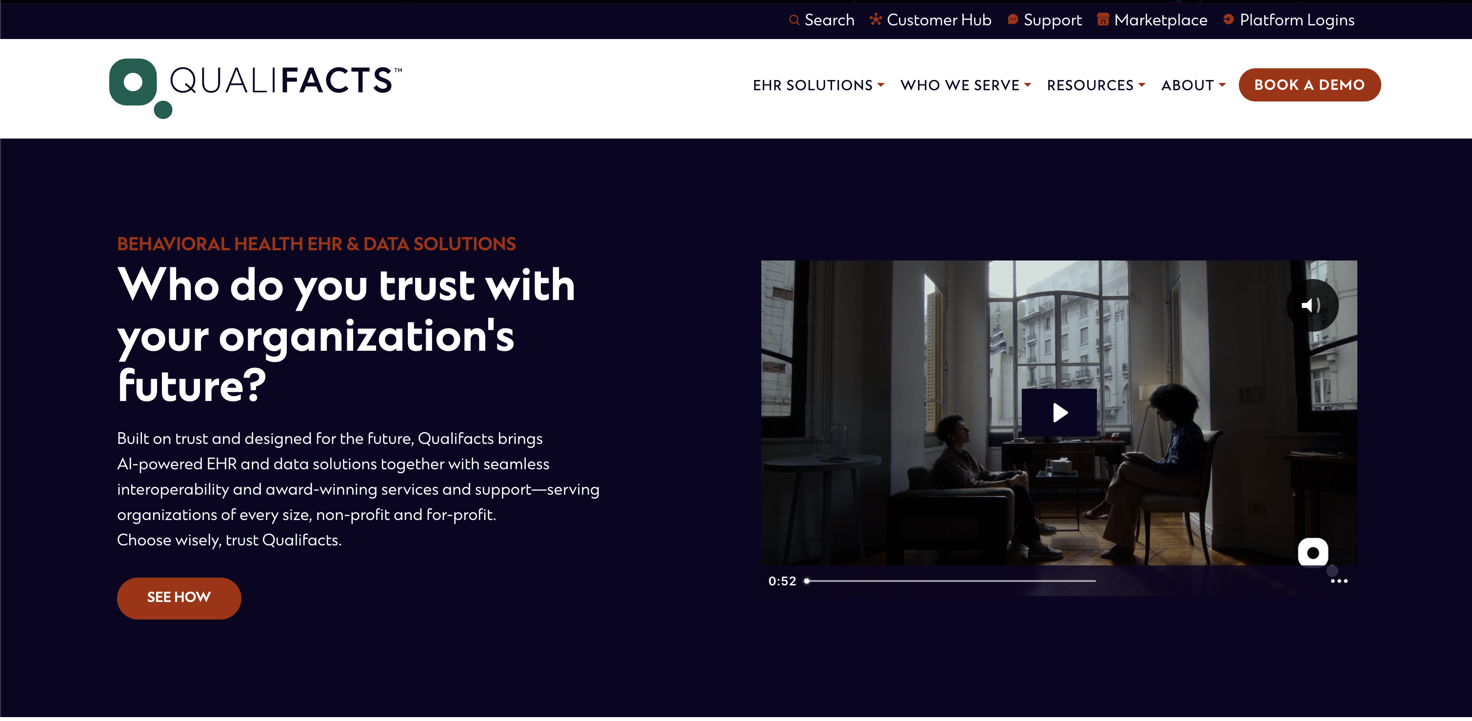 Qualifacts behavioral health EHR platform screenshot