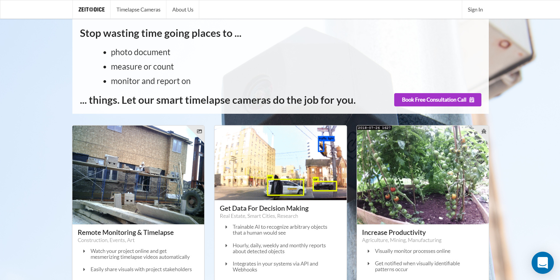ZEITDice smart camera screenshot